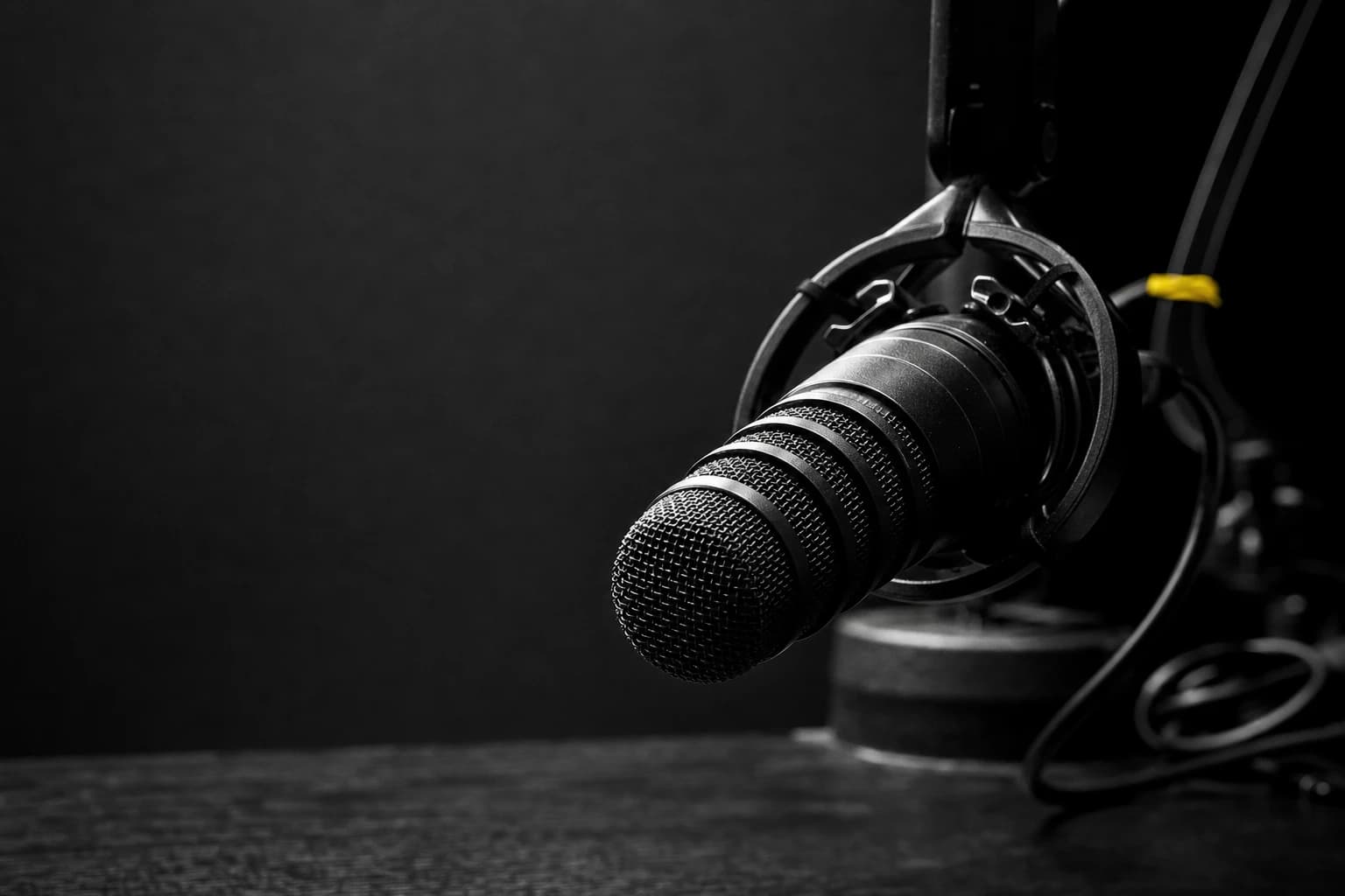 Microphone ready for a podcast recording